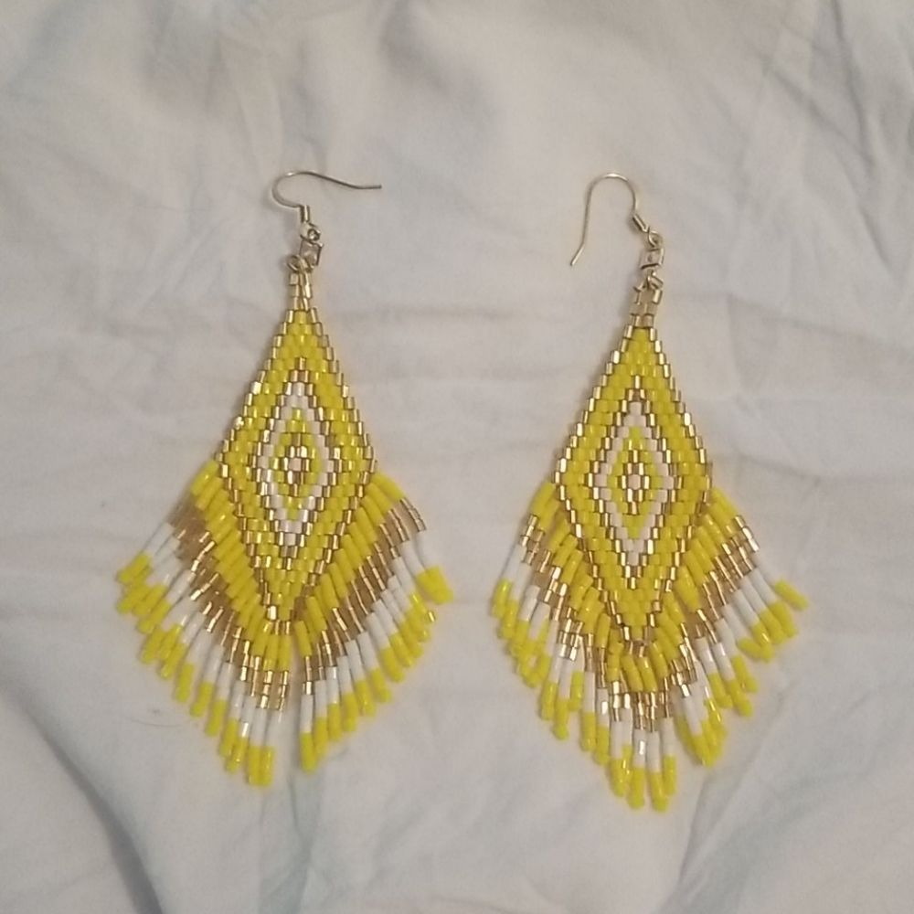 Nwot Yellow Handcrafted Earrings Nwot